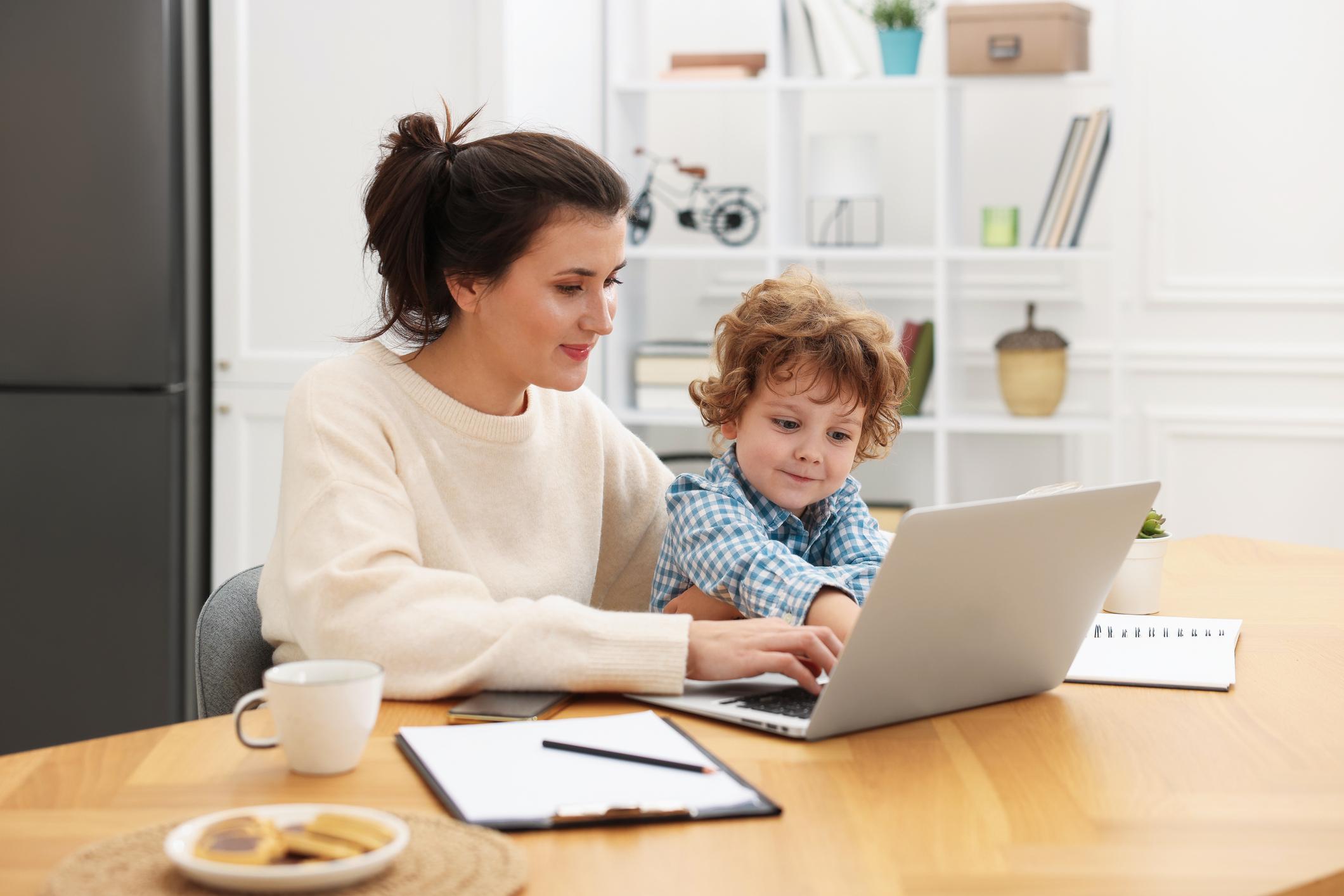 mom and child learning together